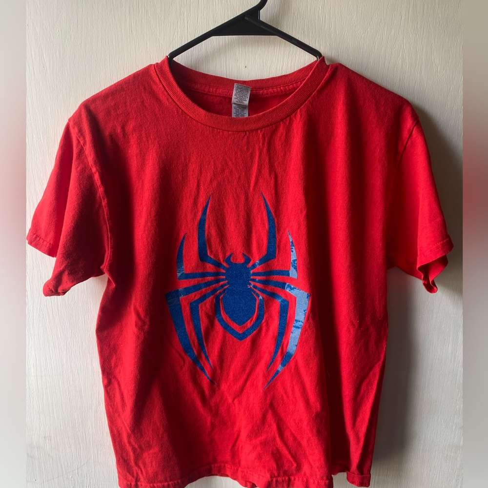 Spiderman Kid’s Red and Blue Short Heavy Cotton Short Sleeve Tee